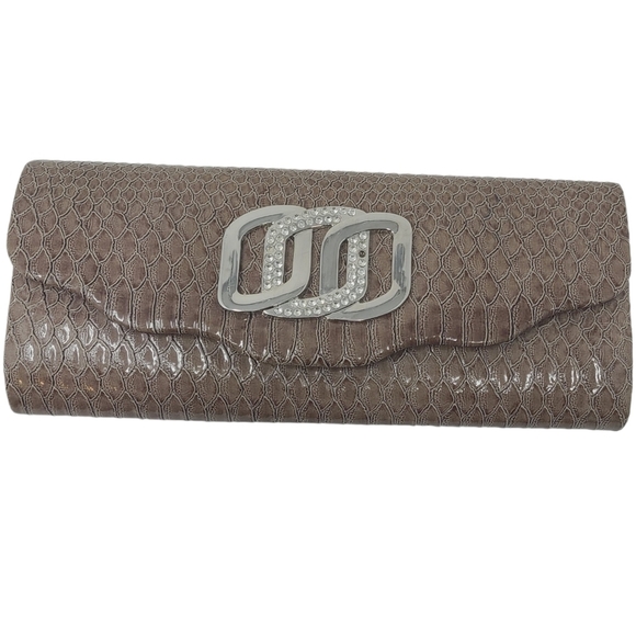 Bijoux Terner | Women's Tan or Brown Animal Skin Clutch Bag (One Size) - Picture 1 of 10